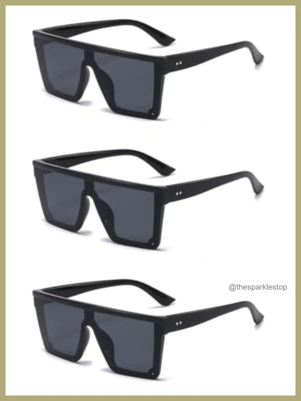 Oversized Square Sunglasses for Women Men Flat Top Large Black Frame Fashion